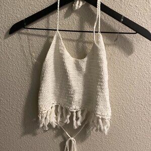 Windsor Women's White and Cream crochet crop